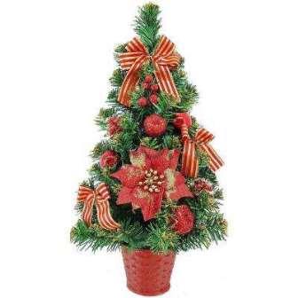 Хвойный декор "Елка настольная" h=60 см. зеленый, красный Mister Christmas GZ-NТ-40R 