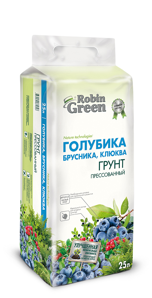Почвогрунт для голубики, брусники, клюквы 25 л Робин Грин